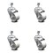 Service Caster 3 Inch Semi Steel Wheel Swivel 3/8 Inch Threaded Stem Caster Set SCC-TS20S314-SSS-381615-4 - alternate 3